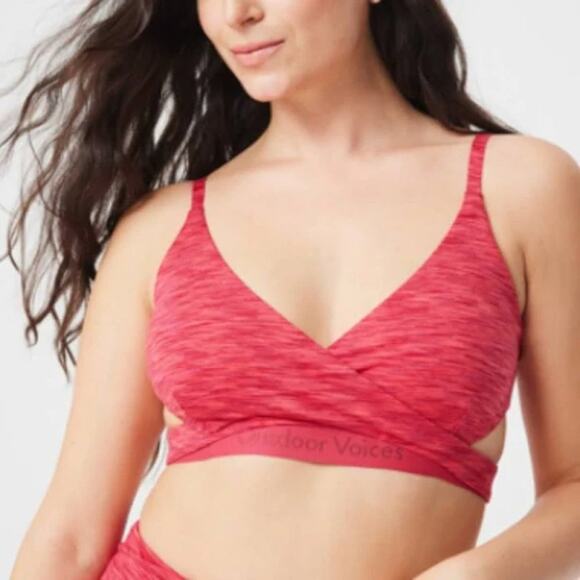 Outdoor Voices Flow Low Coverage Sports Bra in Rose Garden‎ XS NWT - Picture 1 of 8